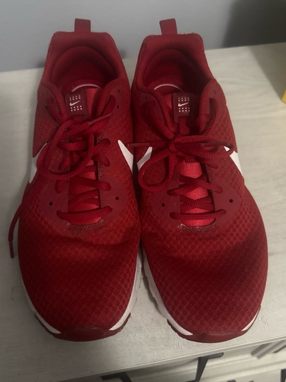 Nike Red Athletic Sneakers with White Swoosh